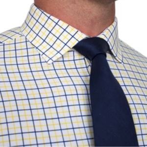 State and Liberty navy and yellow dress shirt